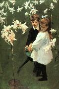 John Singer Sargent Garden Study of the Vickers Children oil on canvas